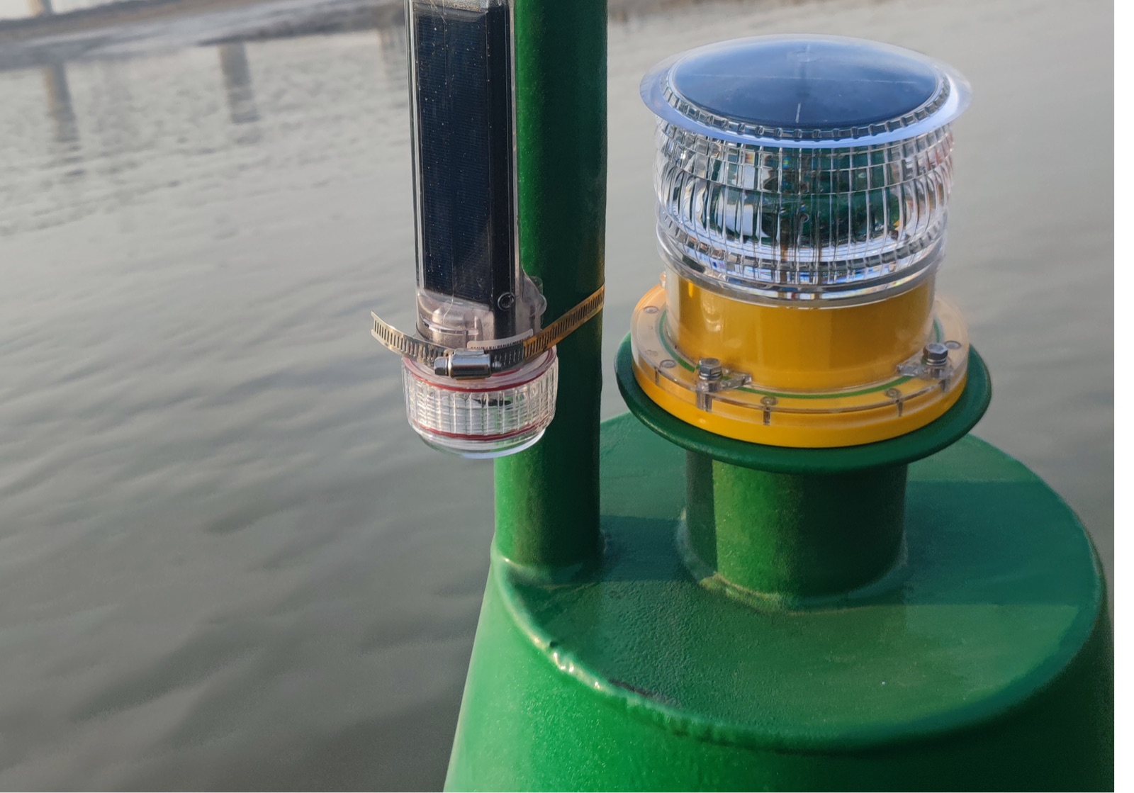 Solar Marine Lantern mounted on a channel buoy