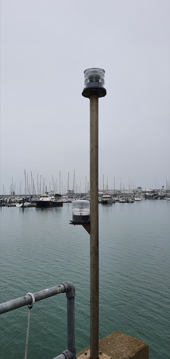 Solar Marine Lantern overlooking a marina